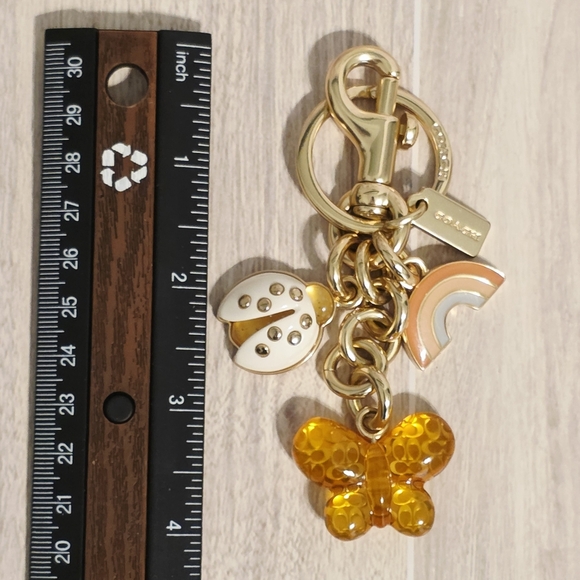 Coach Mix Butterfly Ladybug Pastel Rainbow Bag Purse Charm Keychain Fob CH844 - Picture 8 of 12